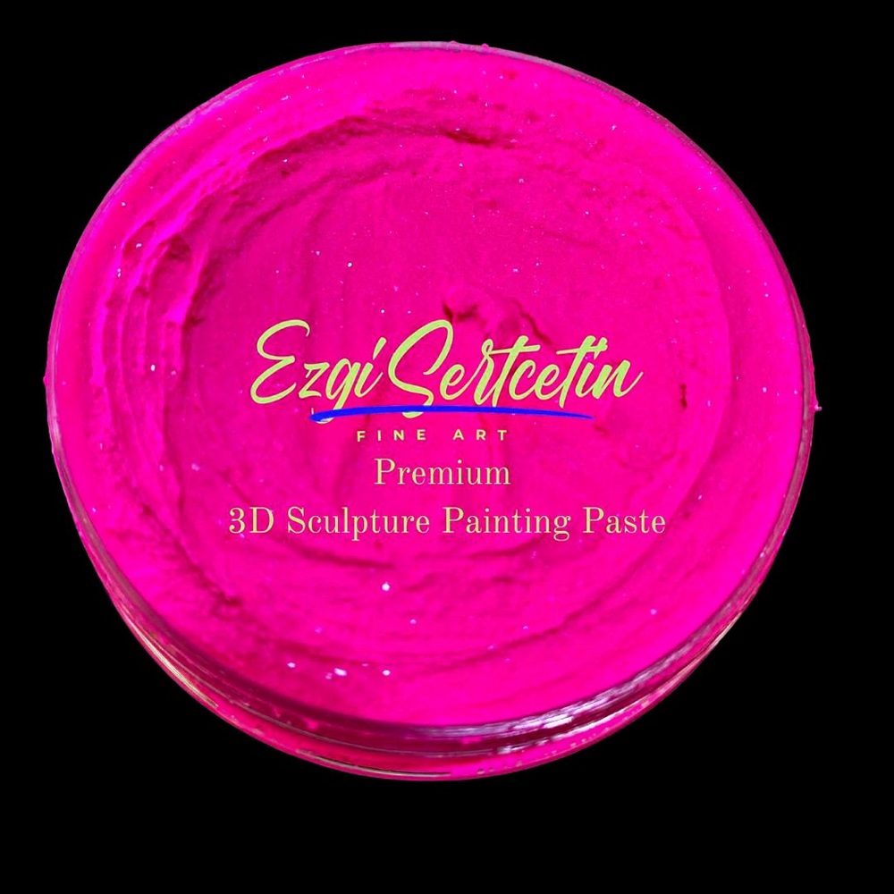 3 D sculpture painting paste neon pink Modeling paste  decorative plaste6oz